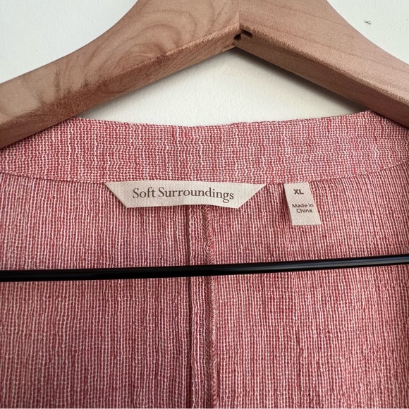 Soft Surroundings Whisper Linen Topper Rose Lightweight Gauzy Kimono Shawl XL - Picture 3 of 11